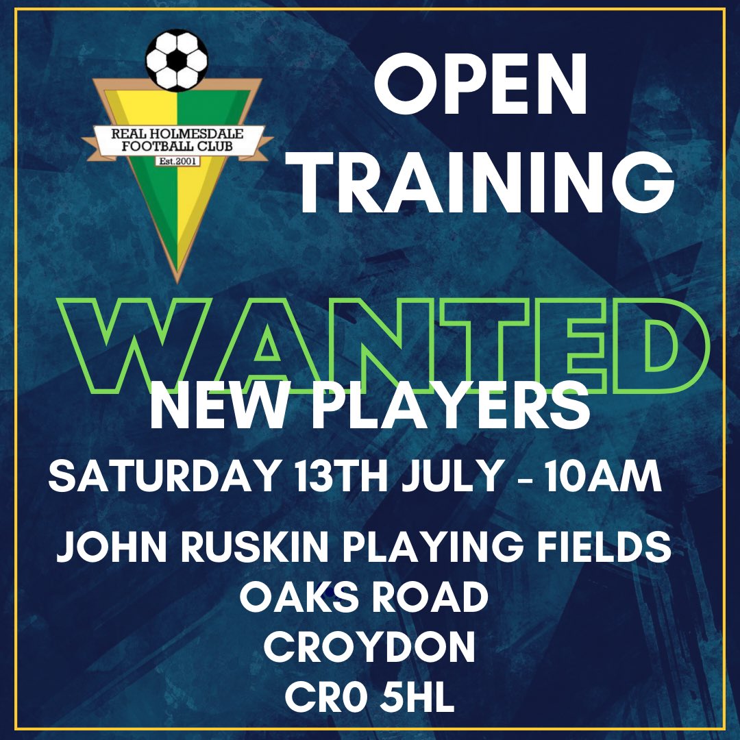 🚨 OPEN TRAINING 🚨 If you can’t make our two trial games in June then we are having open training for players. Following a successful season that has ended with a promotion, we’re looking to add a players to both of our teams. First team and our brand new reserves. #UTH🟡🟢