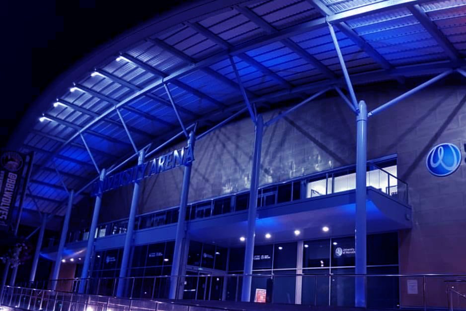 We are illuminated the Arena blue with @NerveTumoursUK in raising awareness on World NF Day 2024 to ensure individuals with nerve tumours receive the support they need and to advocate for improved services. For more info ➡️ shorturl.at/ezK57 #ShineALight #WorldNFAwareness