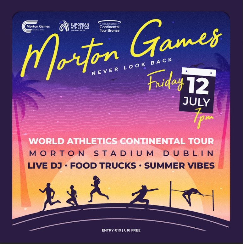 Morton Games is coming soon. 8 weeks and counting! Tickets: eventmaster.ie/event/vvR6SPoS… @DubAthletics @irishathletics @DCU @EVENTSinFingal @FingalSports #continentalTour