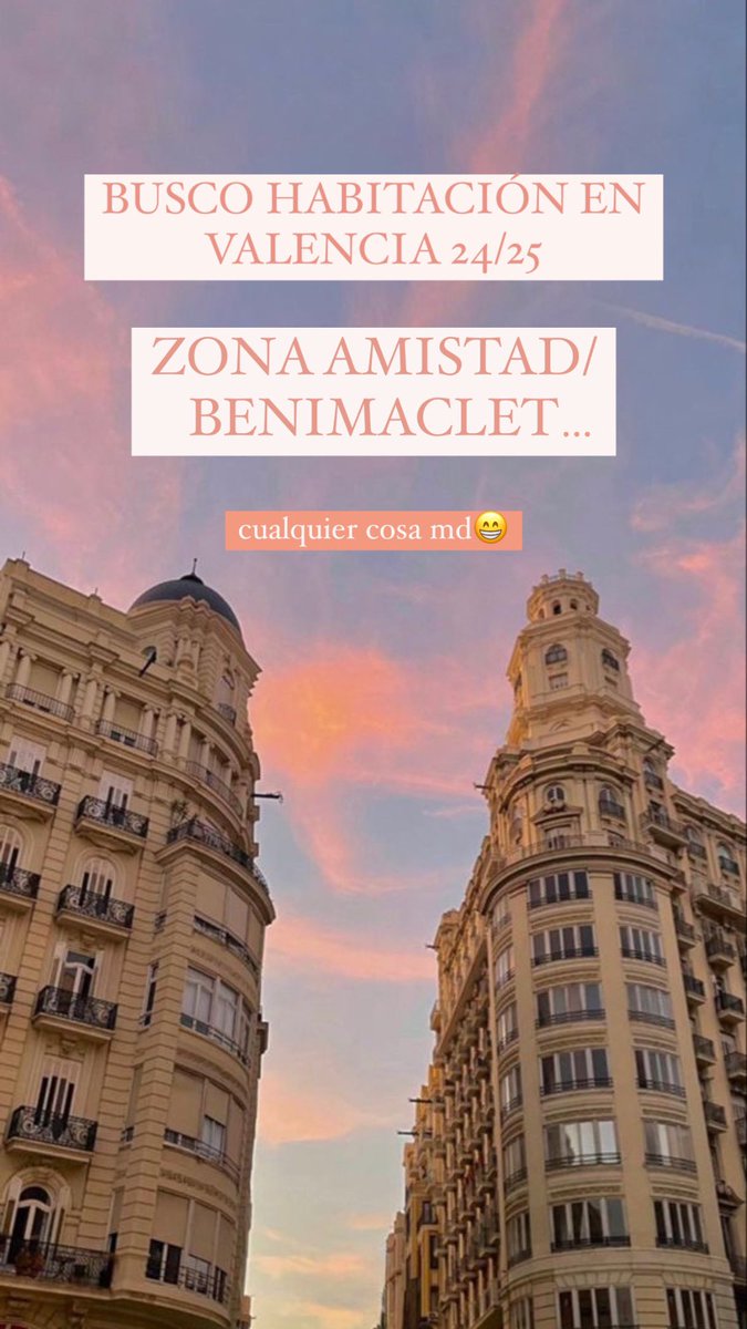 BUSCO HABITACIÓN EN VALENCIA!!! 

sería muy importante para mí si alguien puede difundirlo, muchas gracias!!!
💗💗💗🏠🙏☺️🤝🏻