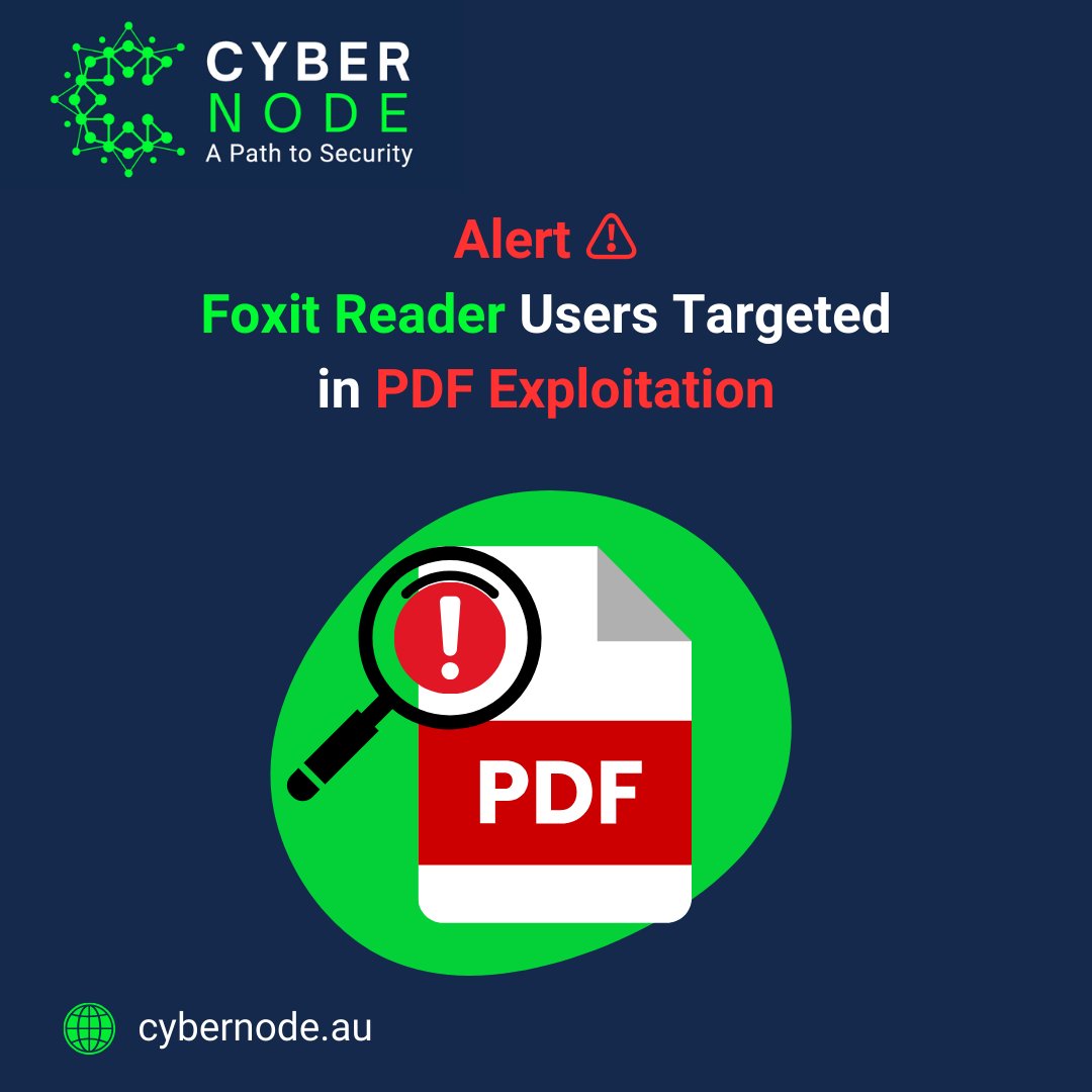 CyberNodeAU's tweet image. Researchers in cybersecurity have flagged a troubling trend of PDF exploitation, specifically targeting users of Foxit Reader. 🚨

Read more 🔎&amp;gt;&amp;gt; infosecurity-magazine.com/news/pdf-explo…
#Cybersecurity #PDFexploitation #FoxitReader #CyberThreats