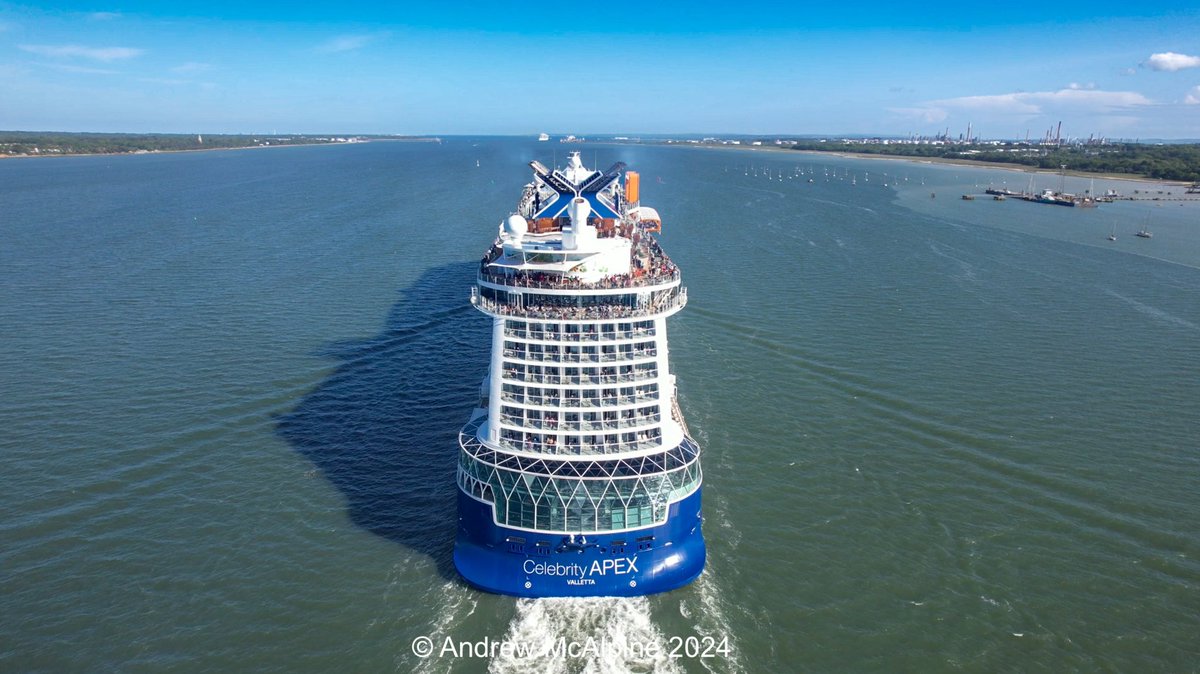 Setting sail in the afternoon sunshine at the start of her debut European season, @CelebrityCruise #CelebrityApex seen sailing from her summer home of #Southampton yesterday. @celebcruisevlog YouTube video to follow. #cruisenews #cruise #journeywonderful @CLIAGlobal