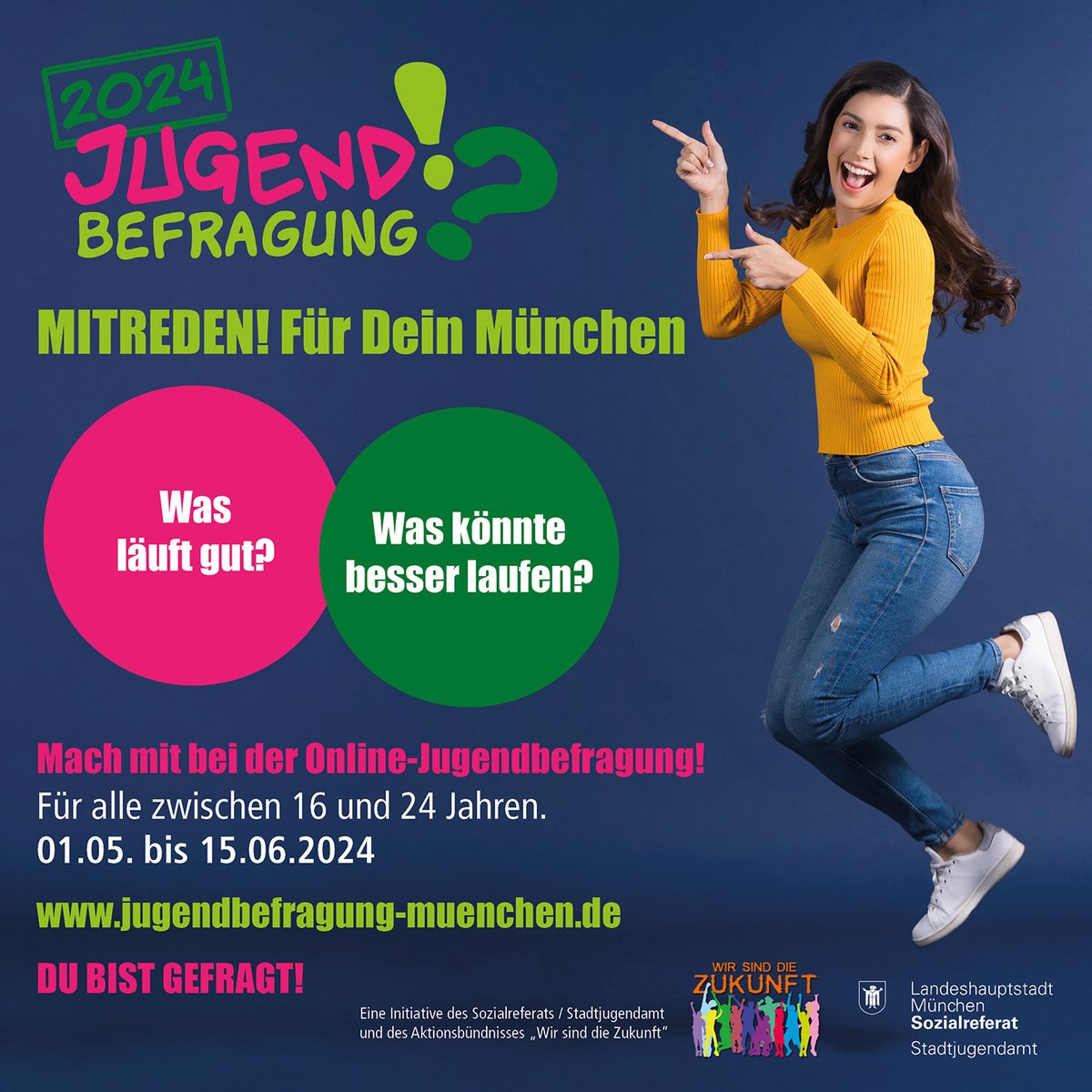 Münchner Online-Jugendbefragung läuft noch bis Mitte Juni Also - alle jungen Münchner*innen im Alter von 16 bis 24 Jahren: Nehmt teil, macht mit 😊! ➡ jugendbefragung-muenchen.de