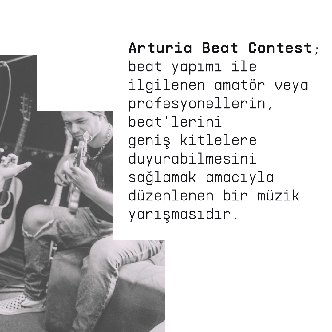 Arturia Beat Contest; beat yapımı ile ilgilenen amatör veya profesyonellerin, beat'lerini geniş kitlelere duyurabilmesini sağlamak amacıyla düzenlenen bir müzik yarışmasıdır.

Detaylı bilgi ve başvuru için → arturiabeatcontest.com

#abc2024 #arturia
