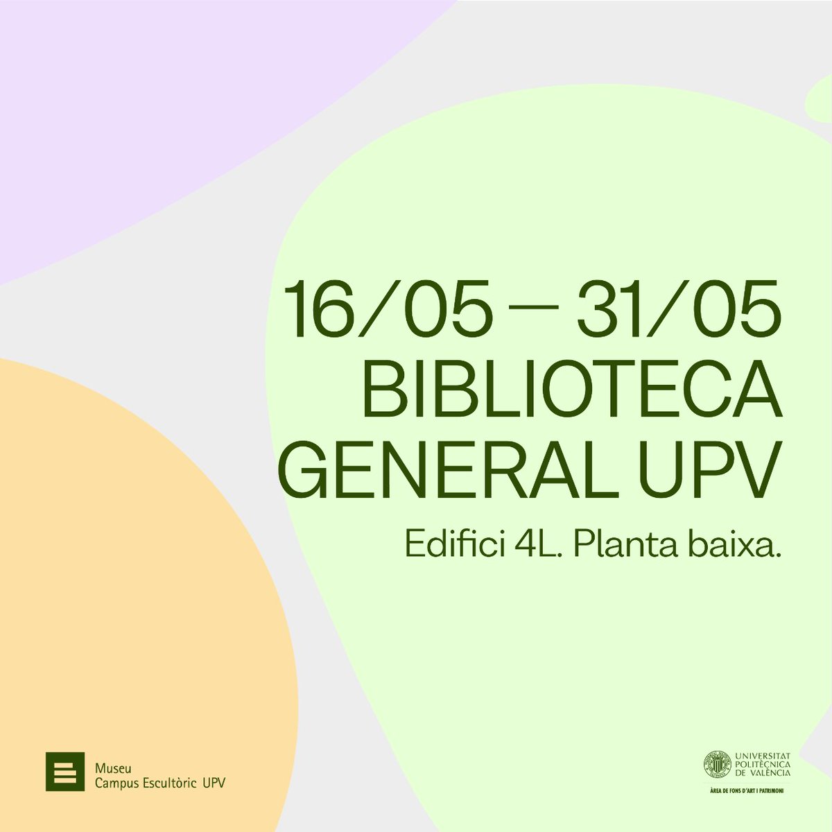 📸  Esta vesprada a les 18h vos esperem a la inauguració de l'exposició Objectiu Campus Escultòric: itineraris cap al desenvolupament sostenible.
📍 Biblioteca General, Campus de Vera UPV (Edifici 4L, planta baixa)

#Culturaupv #Museusupv #PatrimonioCultural #Fotografia #ODS