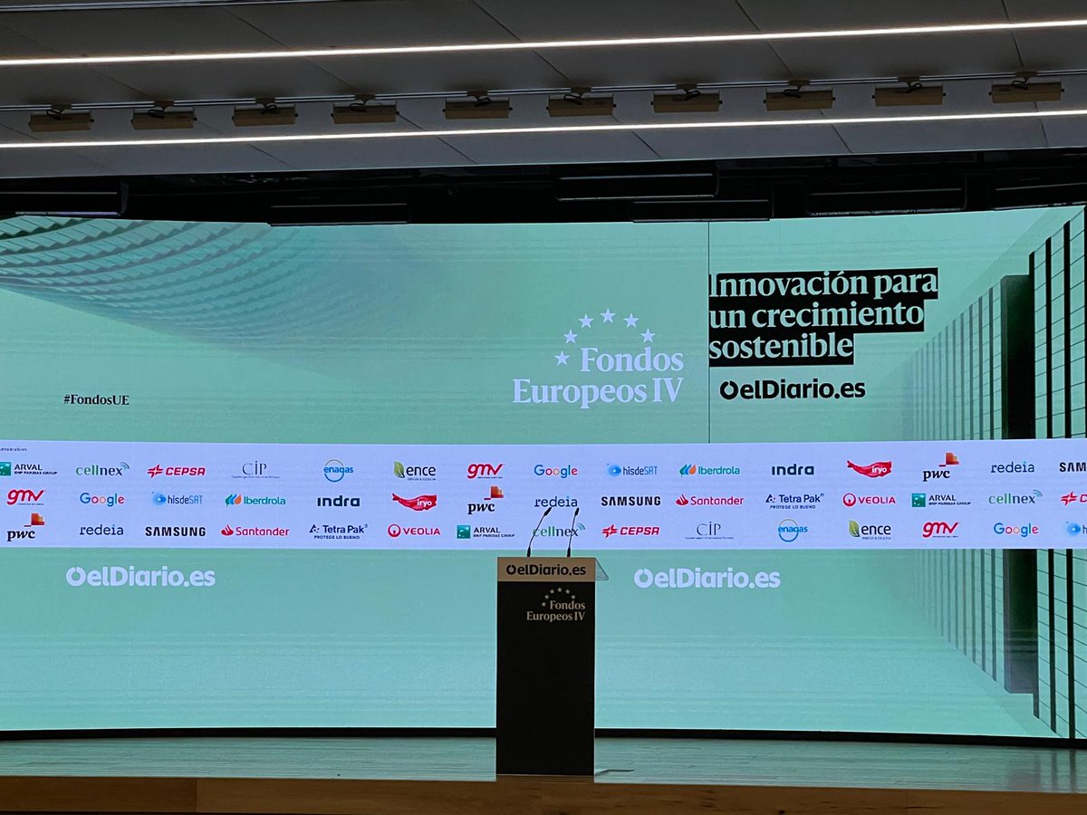 Hoy estamos en la jornada 'Innovación para un crecimiento sostenible', organizada por @eldiarioes y que será inaugurada por el presidente del Gobierno, Pedro Sánchez. También intervendrán a lo largo de la jornada otros seis miembros del Gobierno para hablar de fondos europeos e