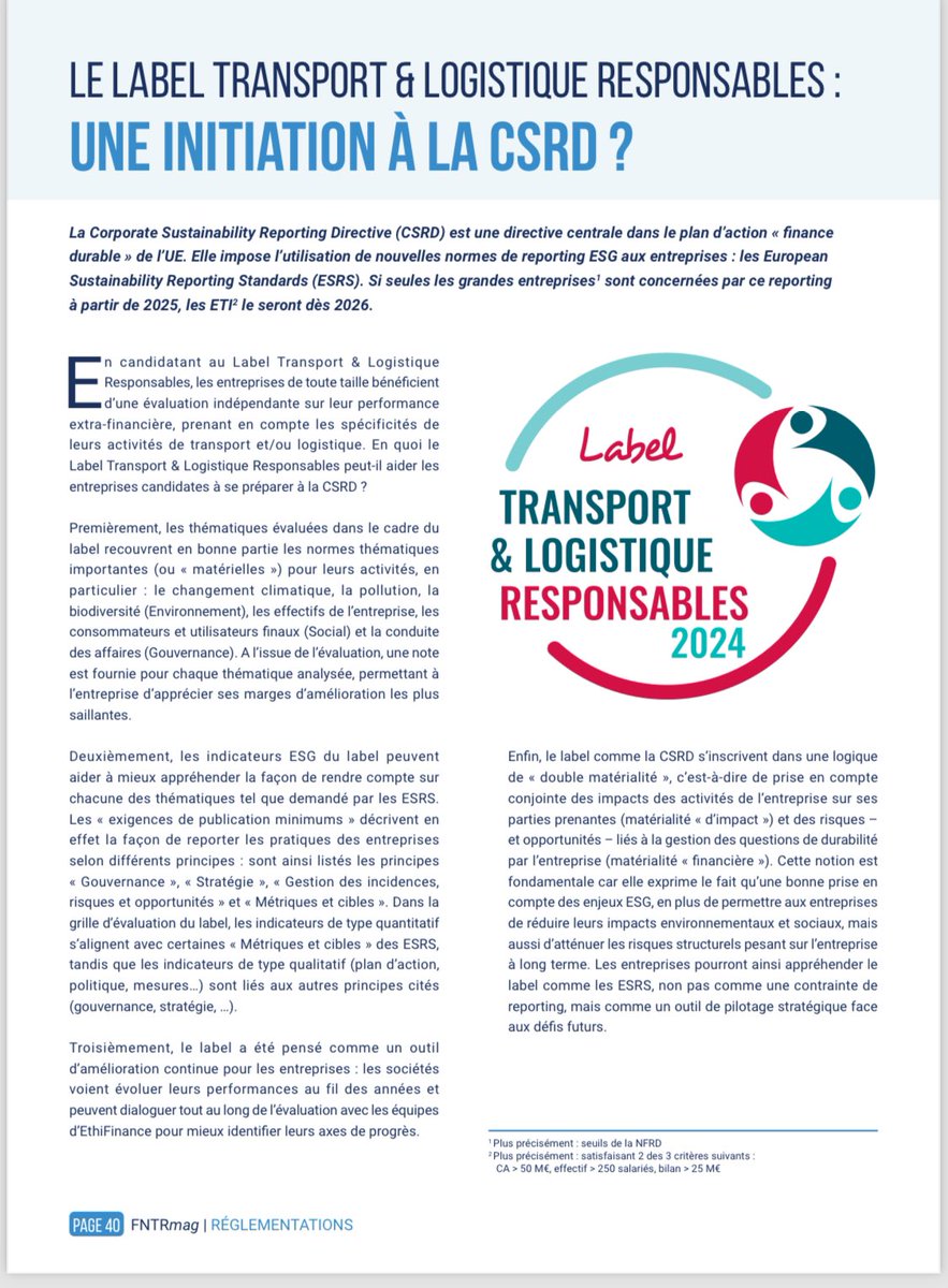 🟢 le Label Transport &amp; Logistique Responsables et la CSRD : 4 bonnes raisons de faire évaluer ses performances extra-financières 
🗓️Inscription jusqu’au 17 mai 
➡️ label-transport-logistique.com/#inscription