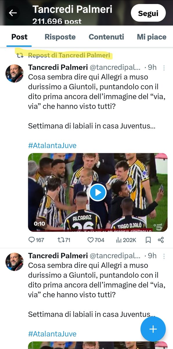 Come si definiscono quelli che si auto-retwittano/postano??? 🤔😂 @tancredipalmeri 🤣🤣🤣