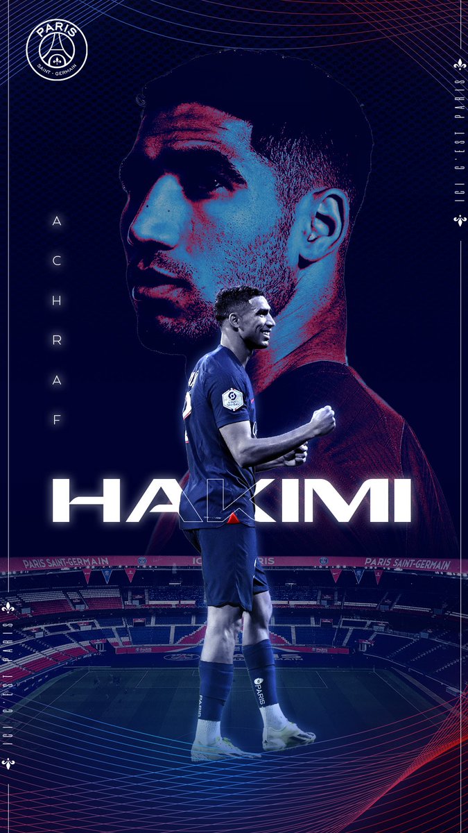 🆕#️⃣2️⃣の壁紙をどうぞ！📲

🇲🇦 𝗔𝗰𝗵𝗿𝗮𝗳 𝗛𝗮𝗸𝗶𝗺𝗶 💪

#Wallpaper 🔴🔵 #ICICESTPARIS