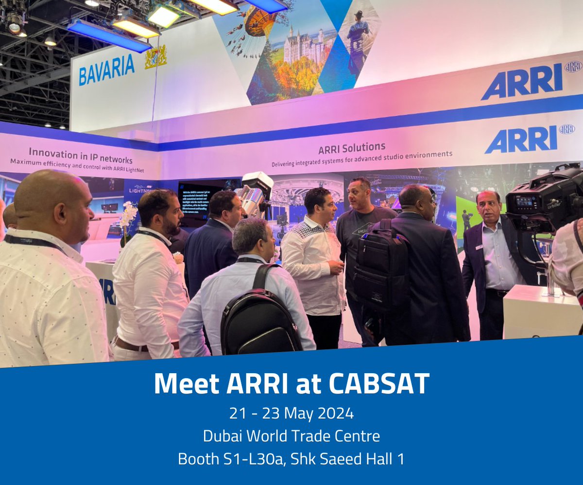 @CABSATofficial 2024 opens its doors soon! Visit #ARRI from May 21-23 at booth S1-L30a, Shk Saeed Hall 1 at the Dubai World Trade Center and join us as we showcase #ALEXA35Live, #ARRILSeriesPlus, #SkyPanelX & #OrbiterBeam.