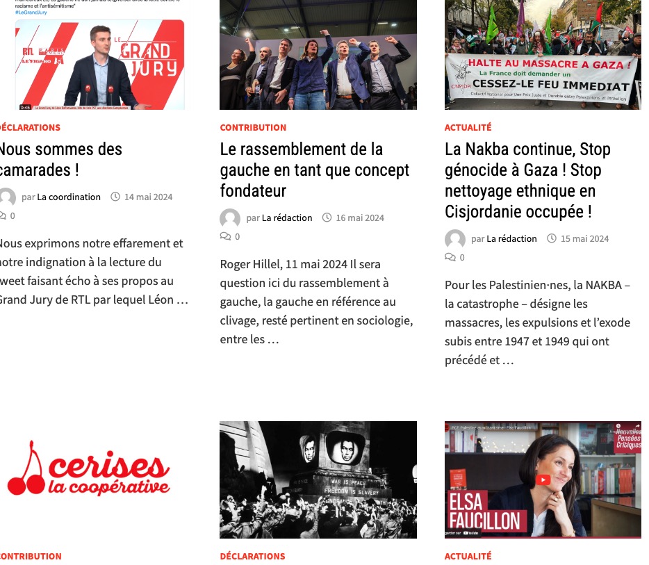 Alternative communiste @AlternCom a un site qui est régulièrement mis à jour. Et c'es plutot interessant: alternative-communiste.fr