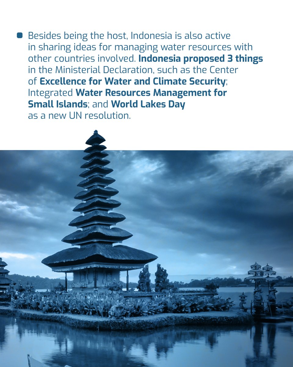 ✨ The 10th World Water Forum 💧
️🗓️ May 18-25 2024
📍 Bali, Indonesia

Stay tuned for updates!

#10thWorldWaterForum
#WaterForSharedProsperity
#WonderfulIndonesia
#PesonaIndonesia
#DiIndonesiaAja
#BanggaBerwisataDiIndonesia