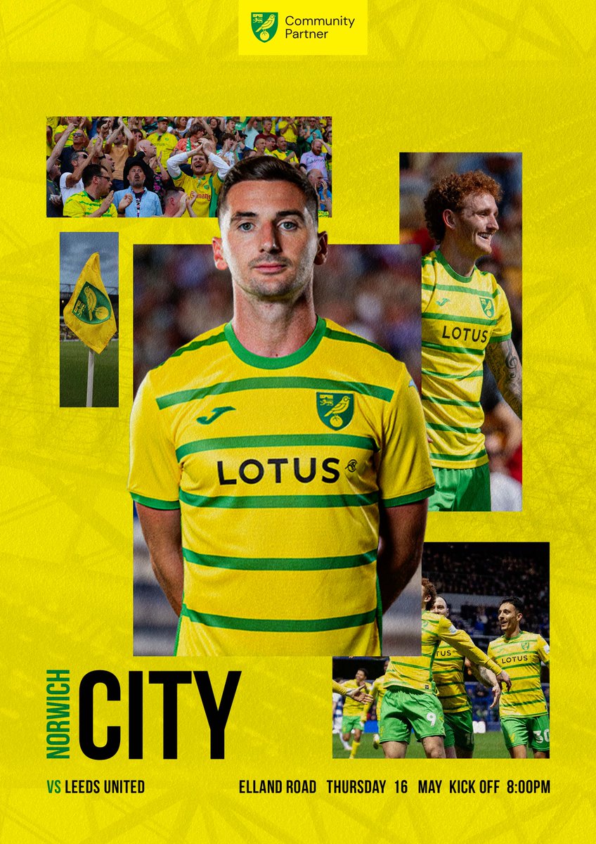 💛 𝐌𝐚𝐭𝐜𝐡 𝐃𝐚𝐲!
Everyone at the #NorwichCity Community Partnership would like to wish the lads all the best ahead of the game against Leeds United this evening in the second-leg of the EFL Championship Play-Offs

#NCFC #Norwich #EastAnglia #Norfolk #NorfolkBusiness
