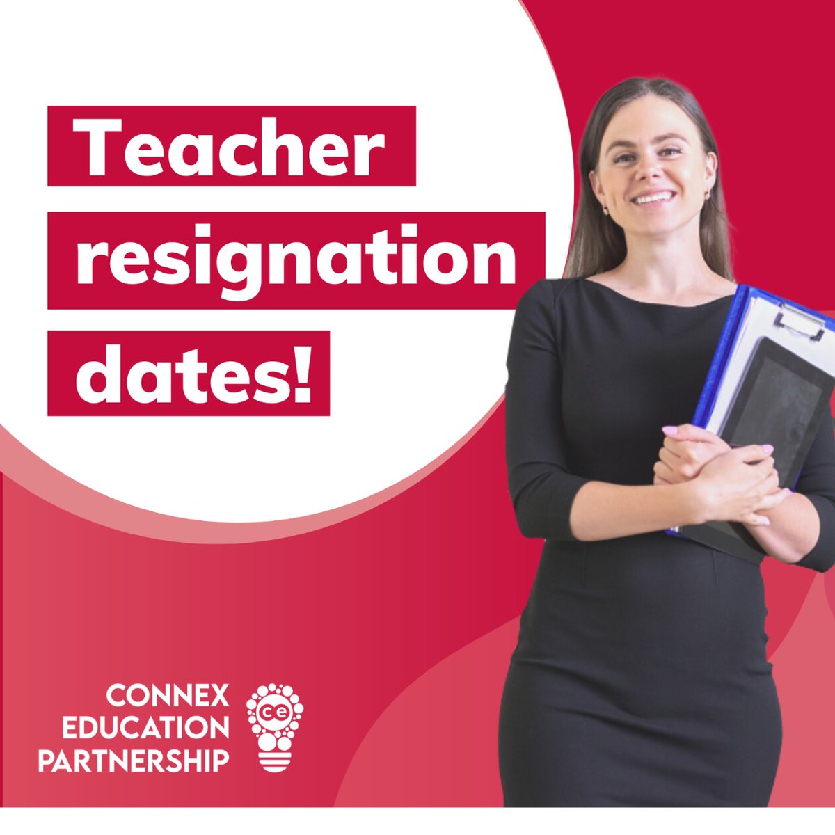 Teacher Resignation Dates May 31st, explore new teaching opportunities with #ConnexEducation 🍎

Click the link to find all our current teacher vacancies available 👉 shorturl.at/axVX7

#TeachingOpportunities #CareerGrowth #ResignationDates #NewRole