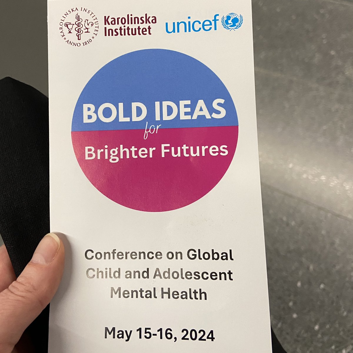 In Stockholm for ‘Bold Ideas for Brighter Futures’, co-sponsored by @UNICEF and @karolinskainst. Inspiring conversations and research from so many fields and cultures.