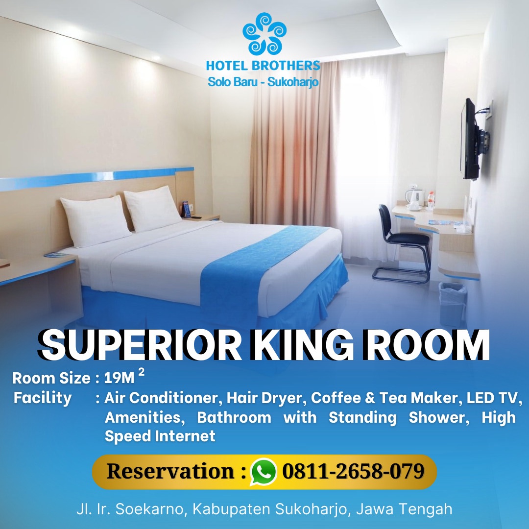 Superior Room
Smoking &amp; Non
di Hotel Brothers
Guest Facilities📆
Breakfast Buffet|24 Hr Room Service|AC|Hot Water|Hair Dryer|Coffee &amp; Tea Maker|LED TV|Bathroom Amenities|High Speed Internet
Info: 
WA 0811-2658-079
linktr.ee/Brothers.hotel
#hotelindonesianatour
#hotelindonesiagroup