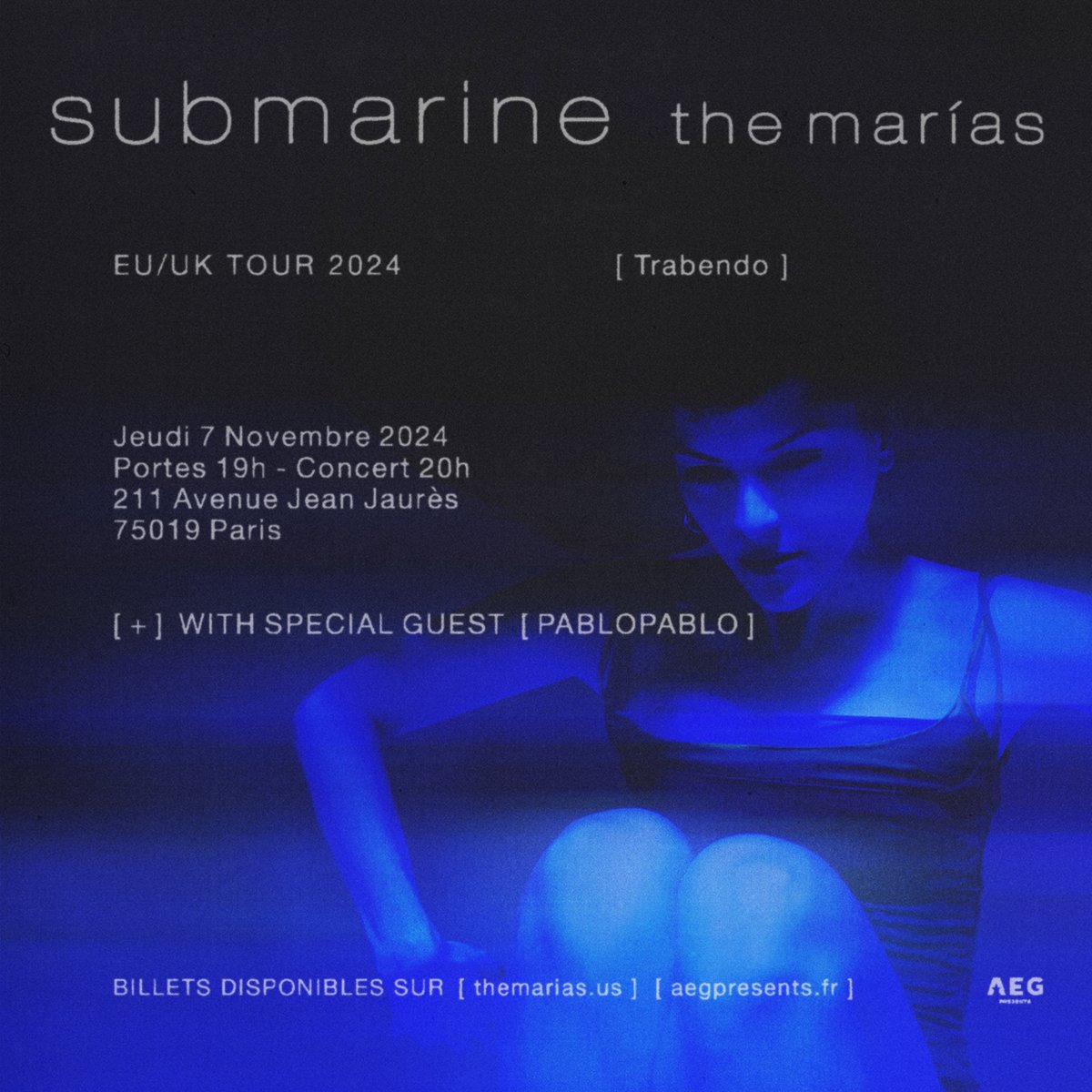 Prenez part au voyage indie rock psychédélique de @themarias, en concert le 7 novembre au @trabendo_ et réservez vos billets dès maintenant avec la prévente AEG Presents France 🎟️ bit.ly/TheMarias-AEG24