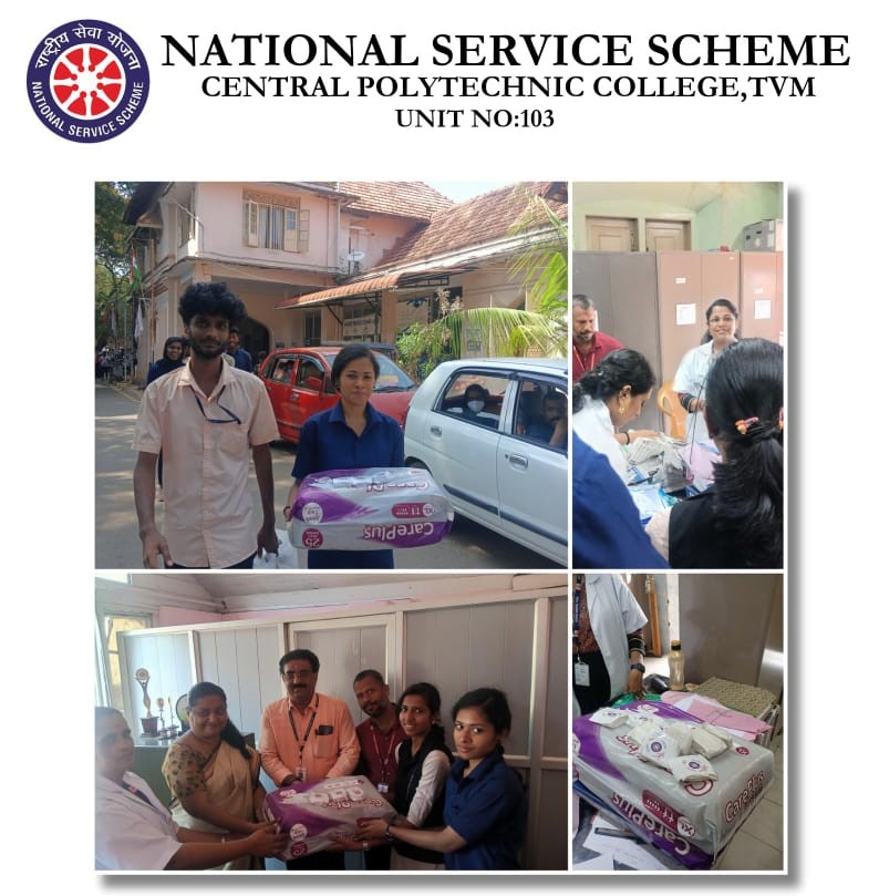 NSS Vols of Central polytechnic College, Trivandrum, Kerala donated soaps, palliative care items etc to the 9th ward of General hospital at Trivandrum,Kerala. @YASMinistry @_NSSIndia @ianuragthakur @NisithPramanik @NSSChennai @nssbbsr @NSSRDPATNA @nss_rdguwahati @NSSRDChandigarh