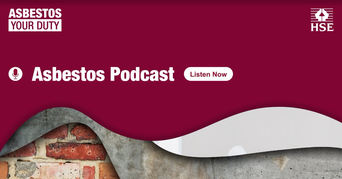 New podcast! 🎙️

HSE experts discuss the legal obligation to manage asbestos in buildings, highlight where asbestos is likely to be found and explain why it is dangerous. Listen here: workright.campaign.gov.uk/new-asbestos-p…

#Podcast
#Asbestos
