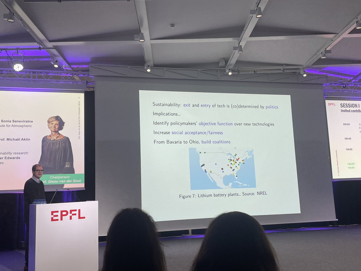 @SISeneviratne @ETH_en @IPCC_CH @EPFLdurable In the 2nd invited contribution on the politics of sustainability, by Prof. Michaël Aklin from EPFL @epflcdm and @E4S_Center, we see two examples of how politics can impact how clean energy technologies deliver socioeconomics benefits.
#EPFLsustainabilitysymposium @EPFLdurable