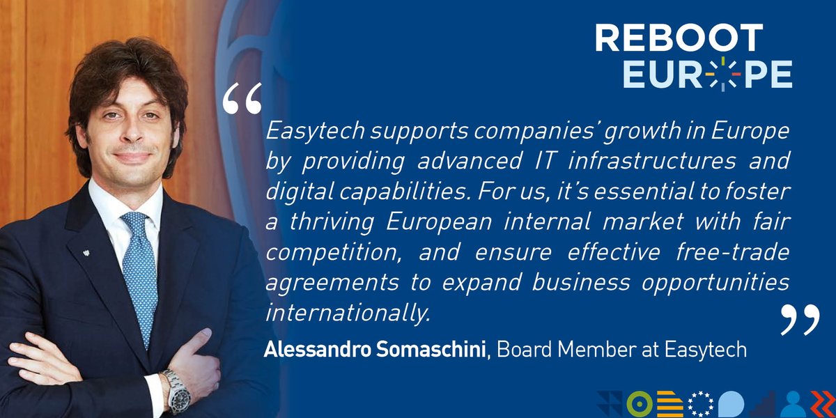 #RebootEurope | Why does the 🇪🇺 matter to businesses? Want to hear companies sharing their expectations from the EU?

👉EasyTech is an Italian company that supports companies in expanding their business through IT infrastructures and digital capabilities.
#EUelections2024
