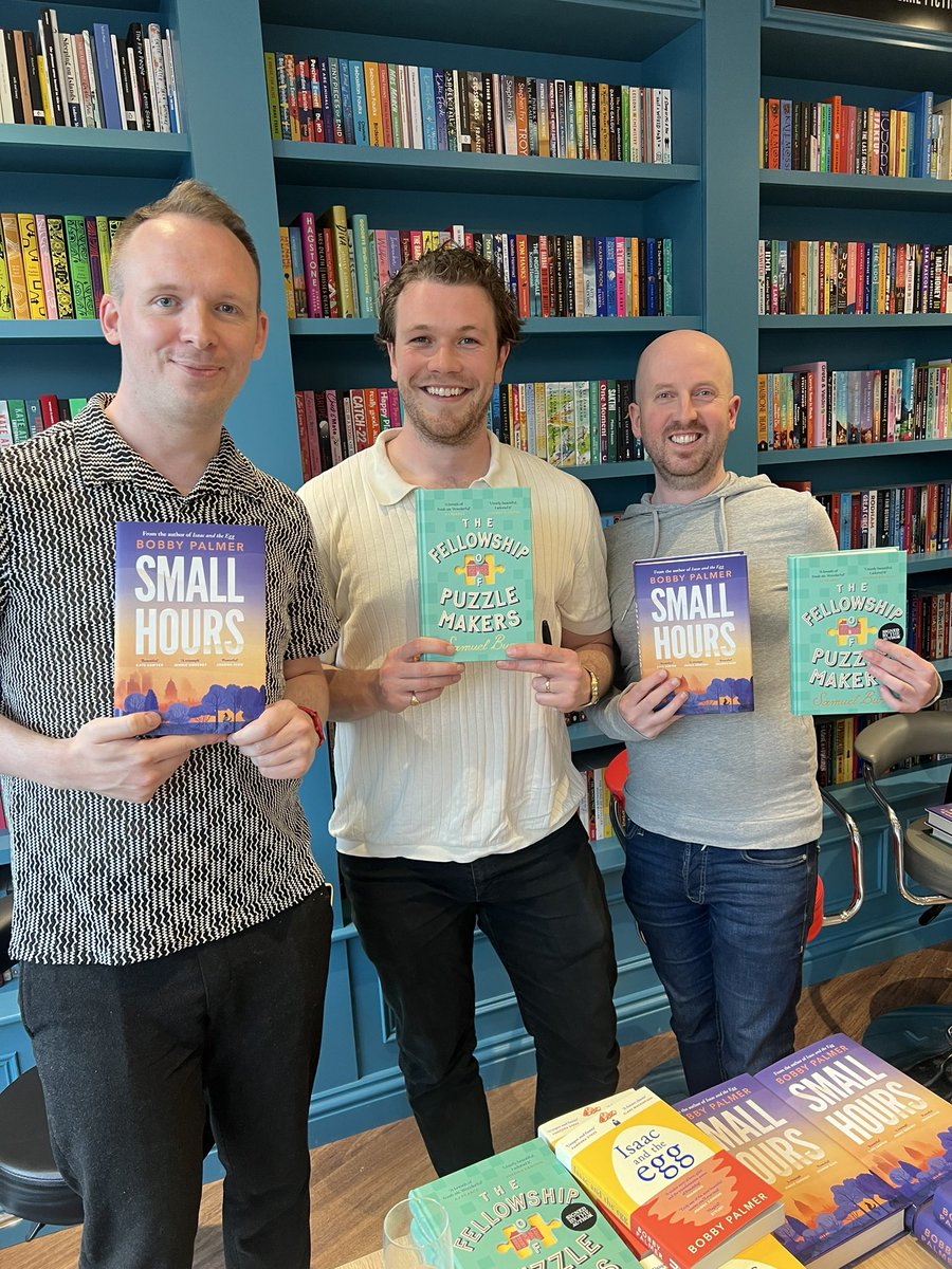 Bobby, Burr & Bert together at last We have signed copies available while stocks last of all all three books - The Fellowship of Puzzlemakers by @samuelburr Small Hours and Isaac and the Egg by @thebobpalmer