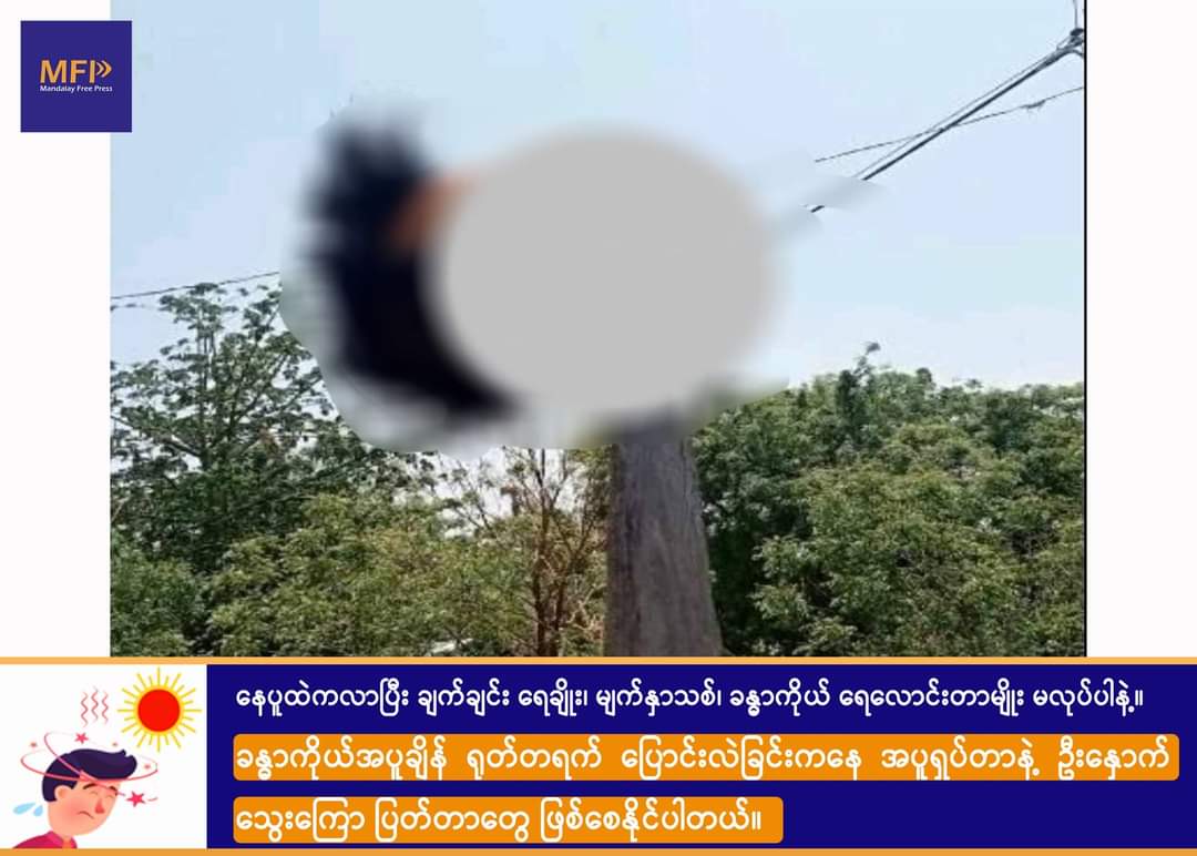 On May 14th in Mandalay Region, the Military Council's army, designated as a terrorist organization by the NUG, stationed at Yatkanzin Taung, launched a raid on the Taung Yar Gyi village in Sint Kuu township.
#WarCrimesOfJunta
#2024May16Coup
#WhatsHappeningInMyanmar
