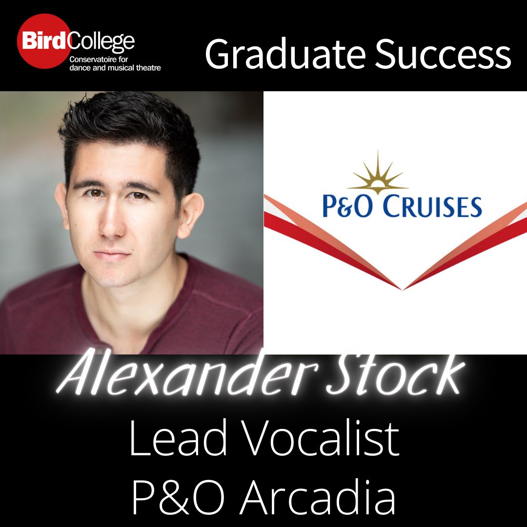 Congratulations to Bird graduate Alexander Stock who is currently performing for @pandocruises! ✨️#proud #whereperformancecounts #graduatesuccess