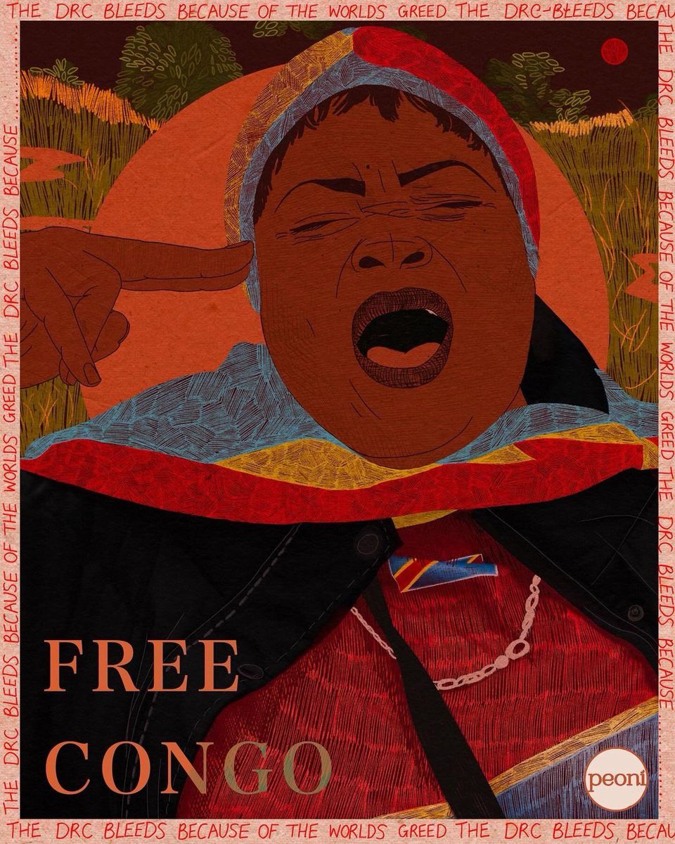 “THE DRC BLEEDS BECAUSE OF THE WORLDS GREED” #CongoIsBleeding #CongoIsHemorrhaging *art by bypeoni (ig)