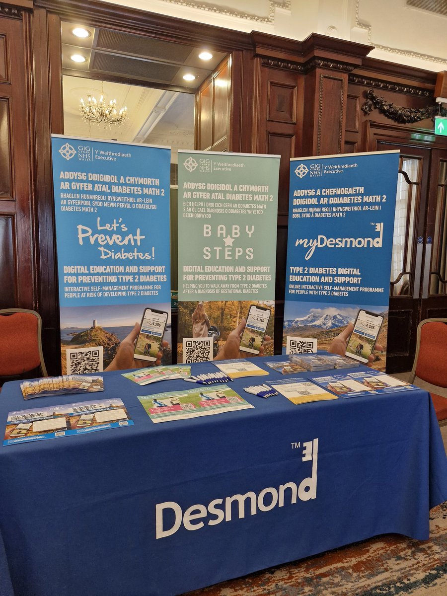 Today we're in #Cardiff #Wales at the Wales #PCDS conference; promoting our digital #diabeteseducation that's free for adults in Wales: mydesmond.wales for people with #type2diabetes & letspreventdiabetes.wales for people at risk Pop to see us to pick up your promo packs!