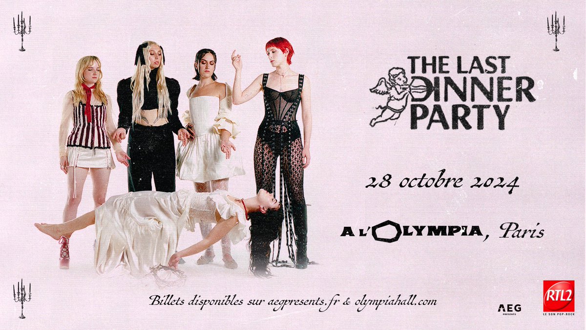 De @lamaroquinerie à l'@OLYMPIAHALL en moins d'un an : @lastdinnerparty le font et on vous recommande d'agir (très) vite pour choper vos places ! Réservez dès à présent avec la prévente AEG Presents France 🎟️ bit.ly/TheLastDinnerP…