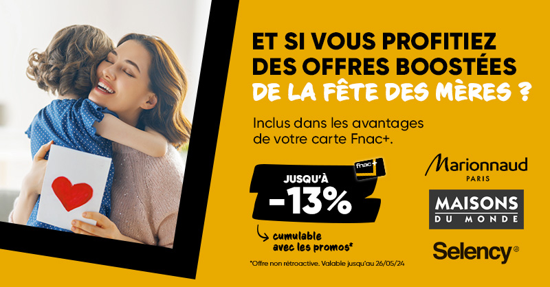 #OffreAdhérent 💳 Profitez de réductions allant jusqu'à -13% pour la fête des mères dans nos magasins partenaires grâce à votre carte Fnac+. 🤩 👉 lc.cx/vBAkyL