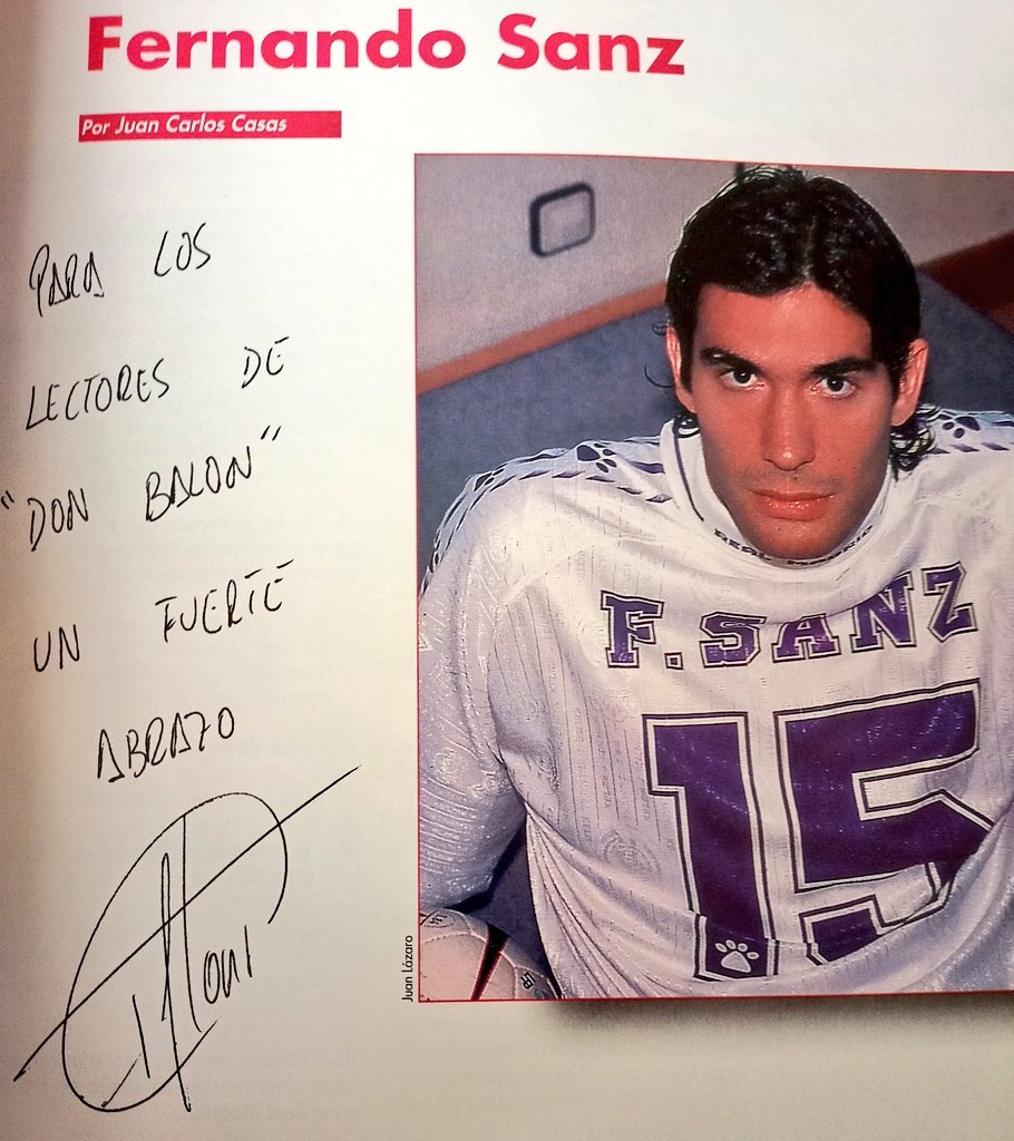 👋🏼 Saludo de @FernandoSanzD19 a los lectores de 📷@DonBalon en una de sus ediciones de finales de la temporada 95/96.