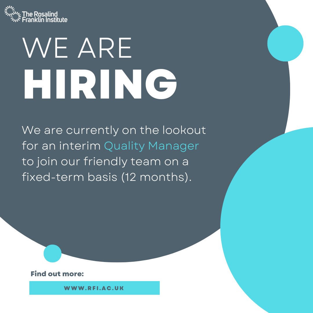 We have a new opportunity to join the Franklin's Operations Team on a fixed-term basis! We are looking for an interim Quality Manager to continue to implement and oversea the quality management system at the Franklin. Read more information and apply here: zurl.co/PiFX