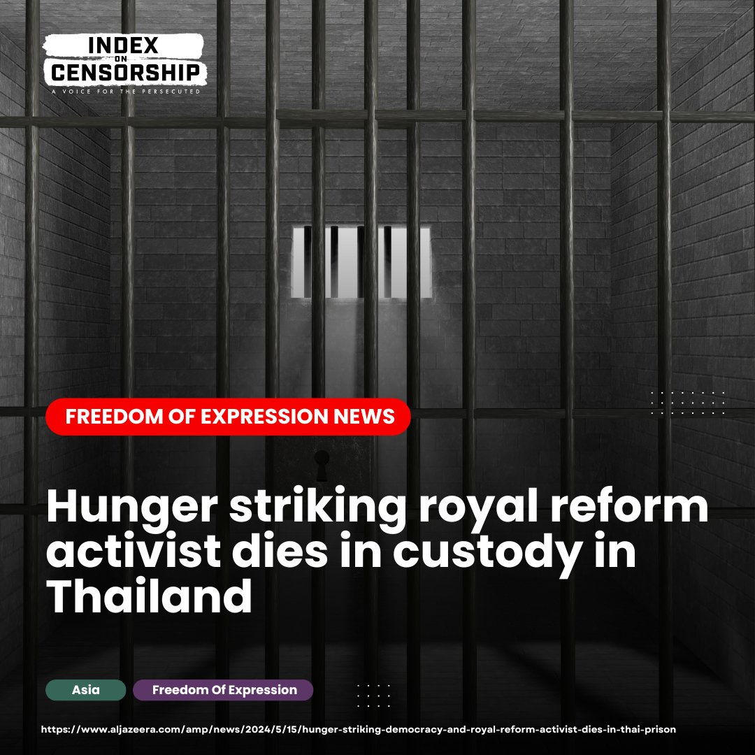 #Thailand: “Let there be reform of the justice process,” Netiporn said at an event last year. “No one should be jailed for having political differences.” Read more about the tragic death of Netiporn “Bung” Sanesangkhom, who died whilst in custody, here: aljazeera.com/amp/news/2024/…