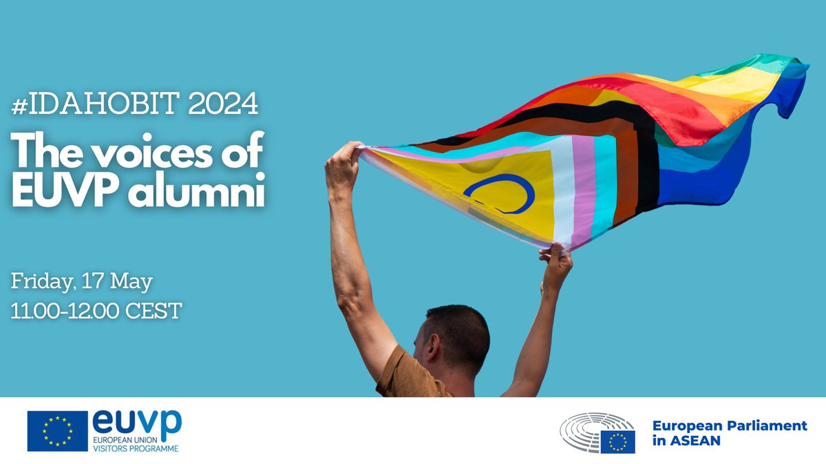 On the International Day Against Homophobia, Biphobia & Transphobia, the European Union Visitors Programme #EUVP is organising a live event to reflect upon the situation of the LGBTQIA+ community in the 🇪🇺#EU & overseas. Tune in on 17 May at 11:00 CEST🔗 europa.eu/!tCVMcj