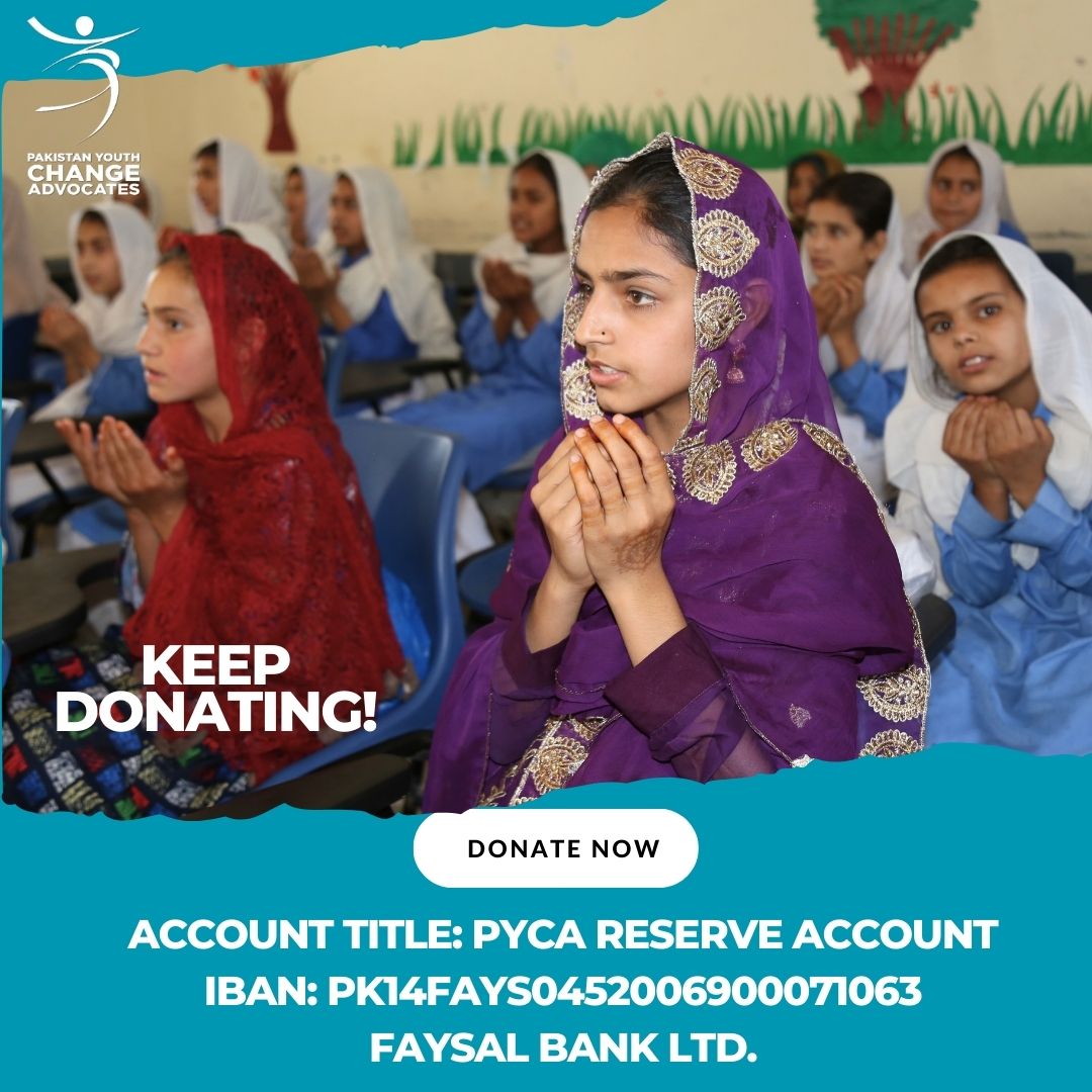 Invest in knowledge, donate for education! 📚 Donate now: pyca.org.pk//donate/ ACCOUNT TITLE: PYCA RESERVE ACCOUNT IBAN: PK14FAYS0452006900071063 Faysal Bank Ltd. #RightToEducation #EducationMatters #DonateToEducate