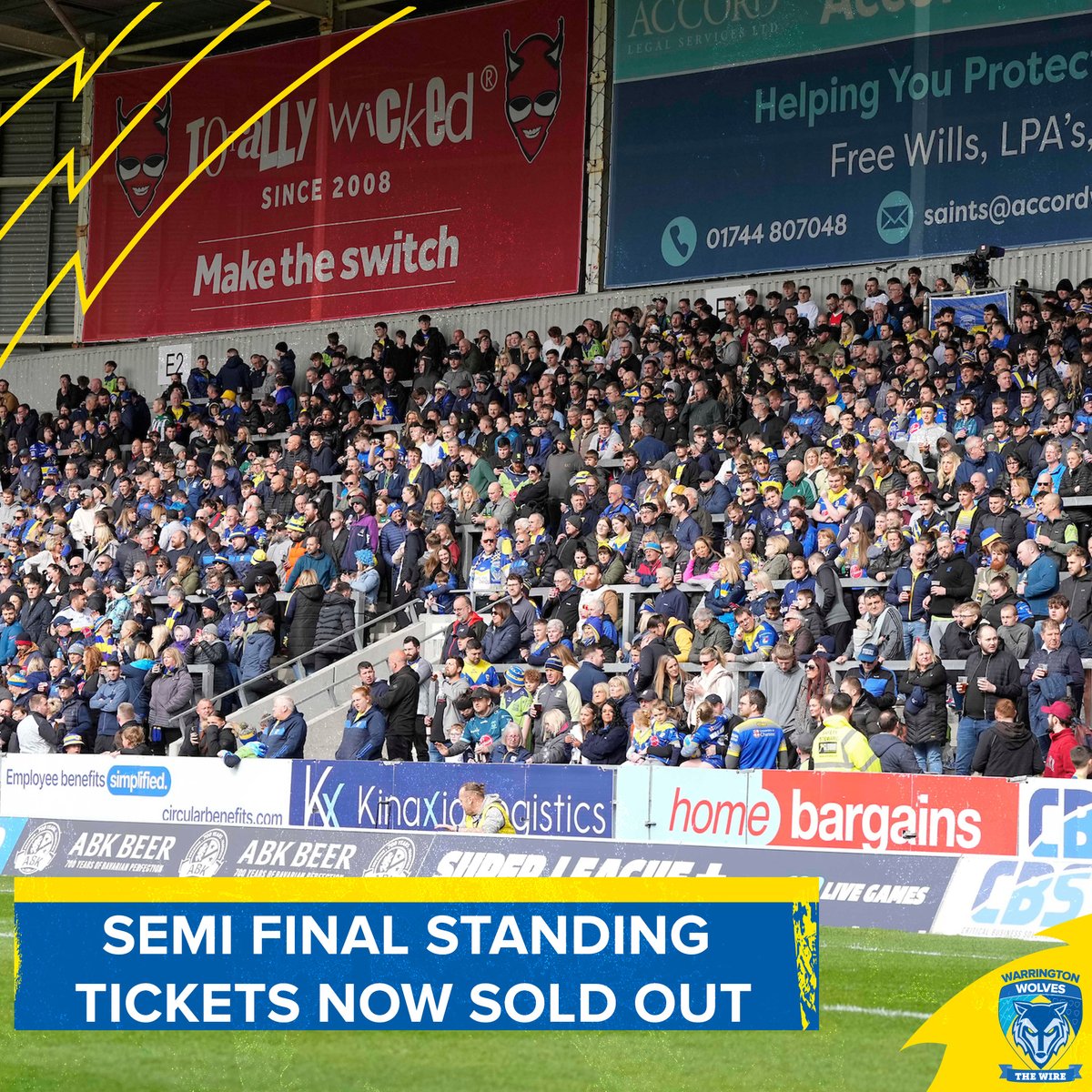 🚨 STANDING TICKETS NOW SOLD OUT!

Seated tickets remain available in-store and online for Sunday's semi final 👉 bit.ly/WWTickets24