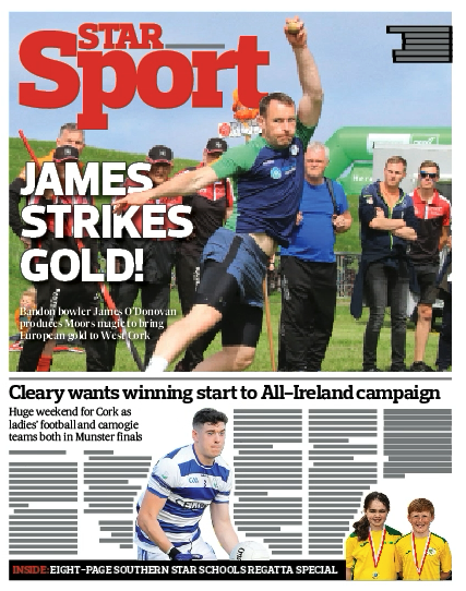 🚨 This week's 28-page @SouthernStarIRL Sport is out now, and Bandon bowler James O'Donovan's great week gets even better: first, win European bowling gold, then dominate the front page of his local paper! 📱 Digital: subscribe.southernstar.ie/plans