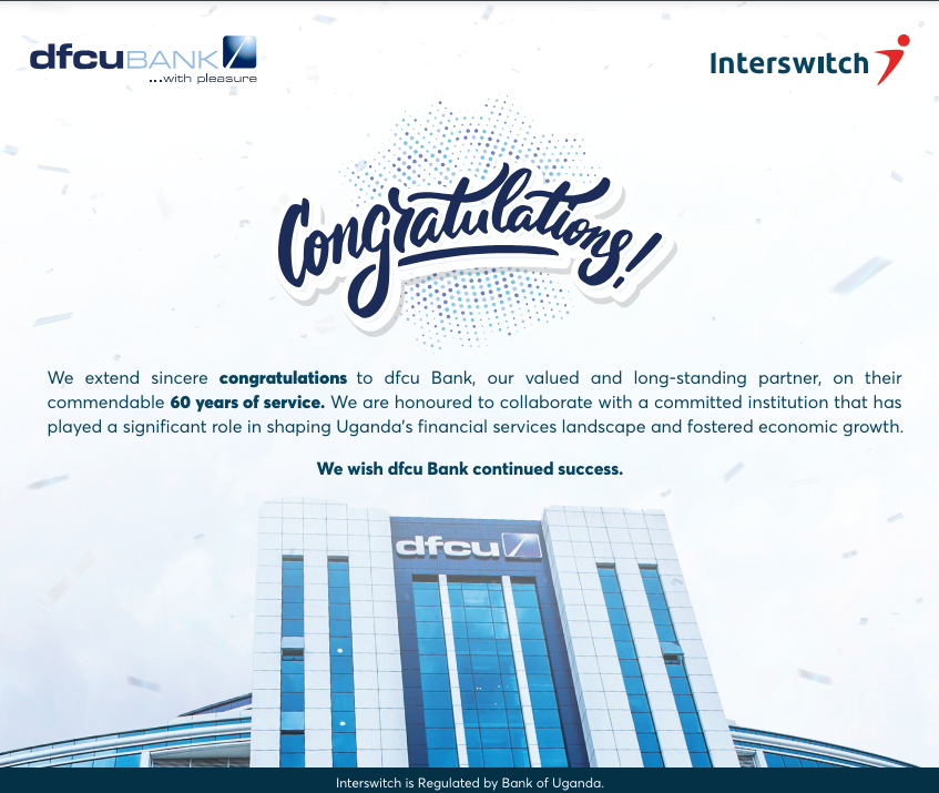 🎉 Congratulations to @dfcugroup on 60 years of service in Uganda. We’re proud of our long-standing partnership driving innovation and financial inclusion. 

From pioneering ATM services to the agency banking solution and other significant milestones. 
Here is to more years of