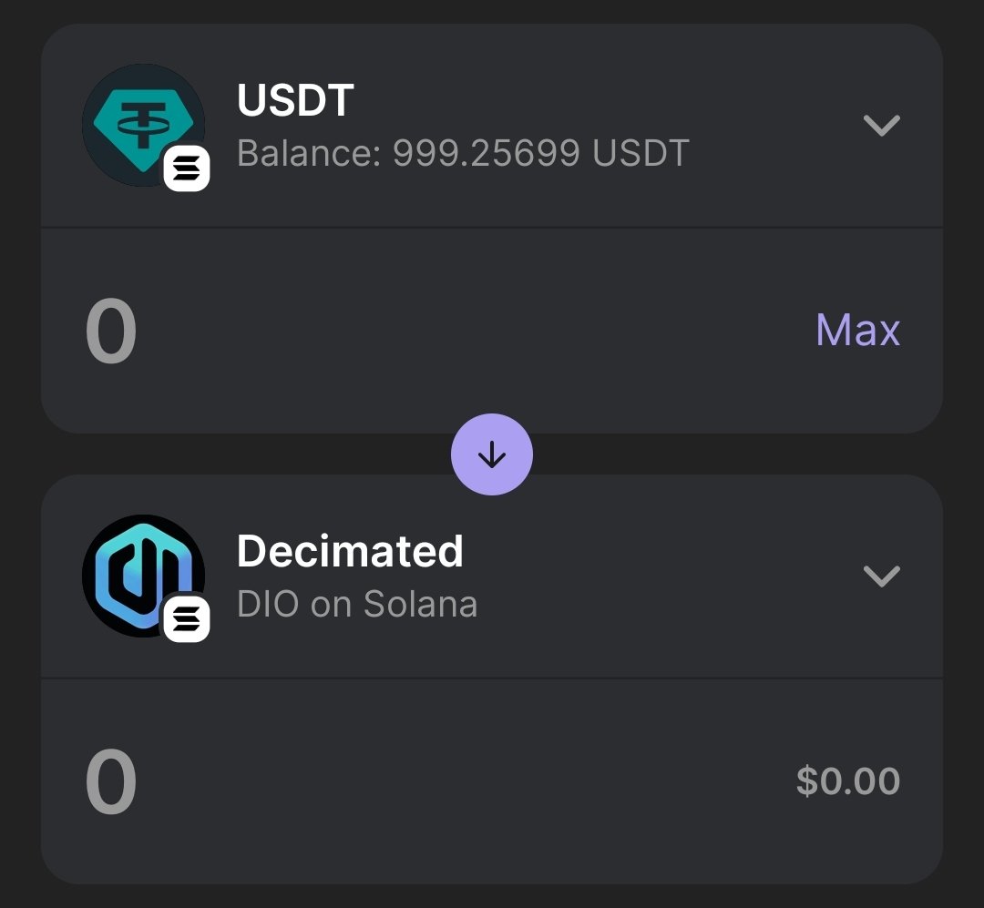 You can swap any Solana currency for $DIO on @phantom wallet! phantom.app/download Grab some today, follow @decimated_game and drop your solana wallet in the comments! If DIO hits $0.05 before 31st May, we will airdrop to 10 random wallets (holding DIO) below!