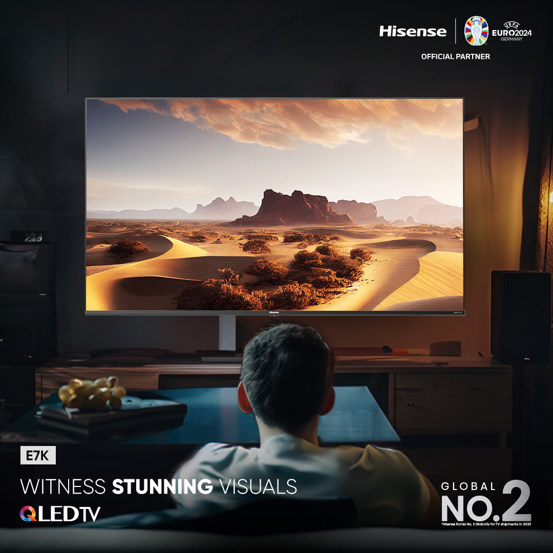 Witness stunning visuals like never before with E7K's QLED TV. Immerse yourself in breathtaking clarity and vibrant colors. Elevate your viewing experience today! Buy Now: : bit.ly/3w70cGK amzn.to/3Jvycj4 #HisenseIndia #E7K #4KResolution #BuyNow