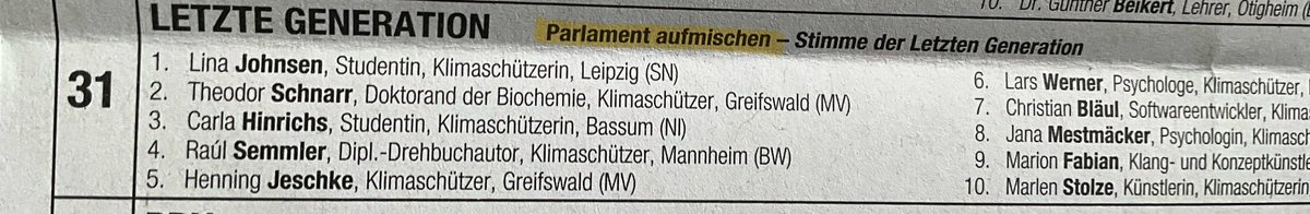 Ist das auf dem Stimmzettel zur Europawahl ein Aufruf zu Gewalt? #Europawahl #LetzteGeneration #Gewalt