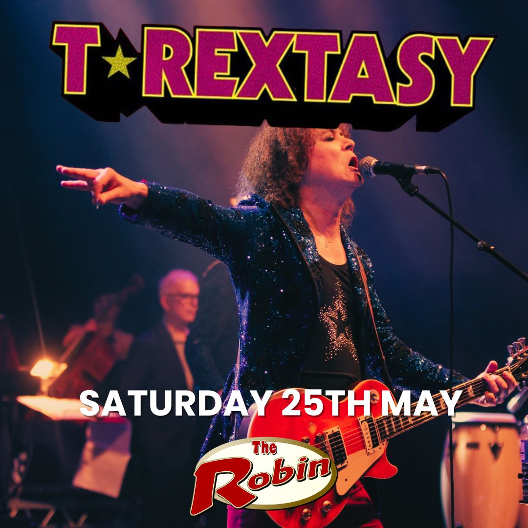 Get it on, bang a gong, get it onnnn 💜 T.Rextasy make their triumphant return to our stage on Saturday 25th May! Get your tickets here! 🎟 buff.ly/3wHvioB #trex #marcbolan #glamrock #70s #1970s #livemusic #music #musicvenue #therobin #bilston #wolverhampton