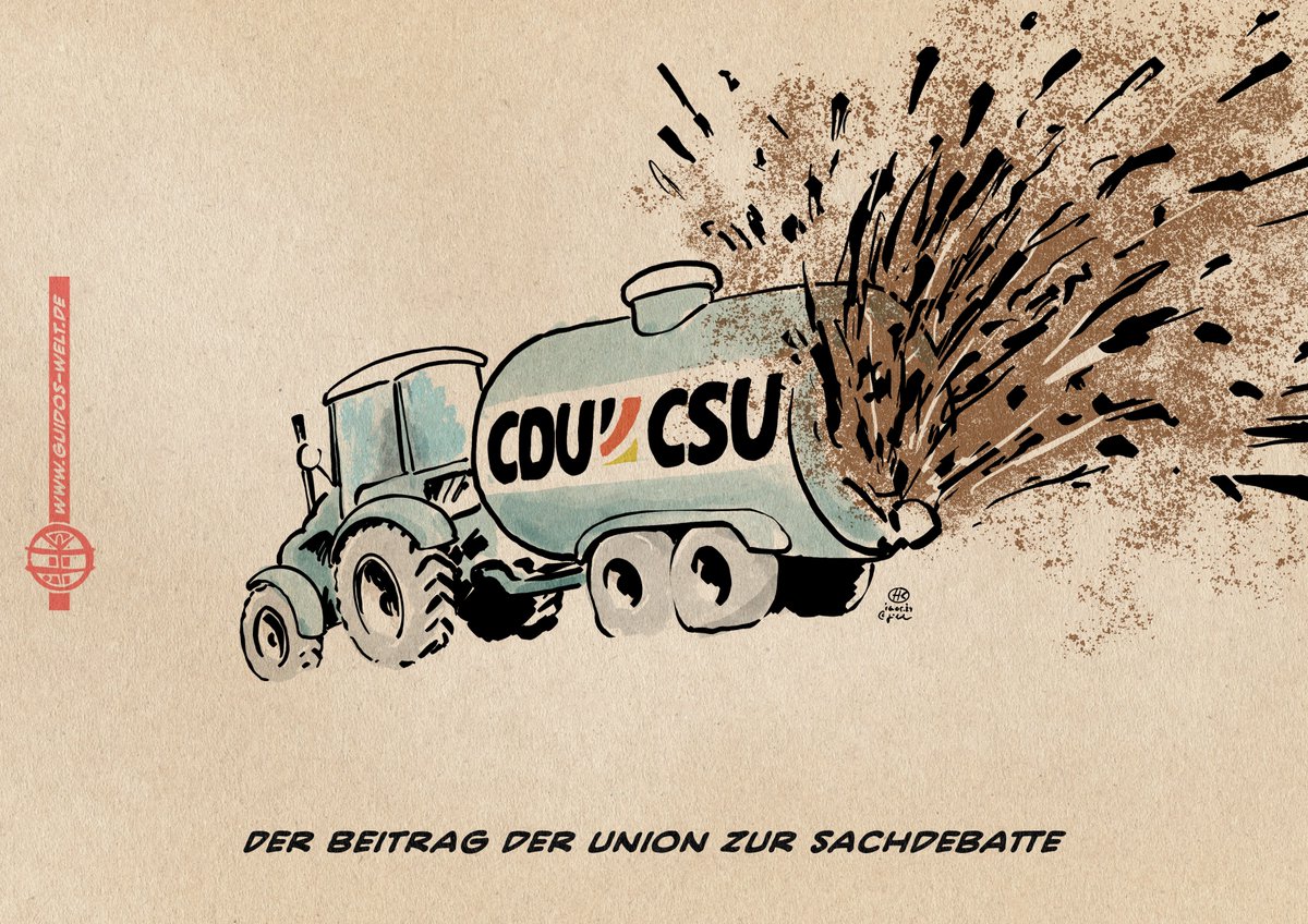 Von den unterirdischen Attacken auf Frau Baerbock bis zum „Atomskandal“. Die Union praktiziert lehrbuchmäßig Bannons „Flood the Zone with shit“-Taktik: In hoher Frequenz jede noch so absurde Behauptung und Schmutz in die Debatte werfen. So zerstört man Diskurs und Demokratien.