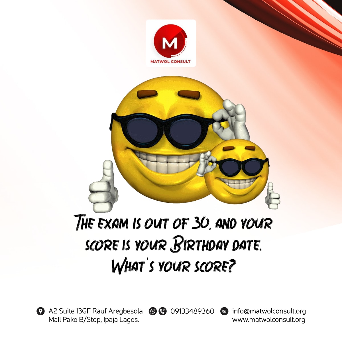 This should be fun 😄!! Exam over 30, your birthday date is your score

Let's see what you have !!!

#ThursdayTrivia #birthday #question #Matwolconsult #comment4comment #likesforlike #travelconsultant