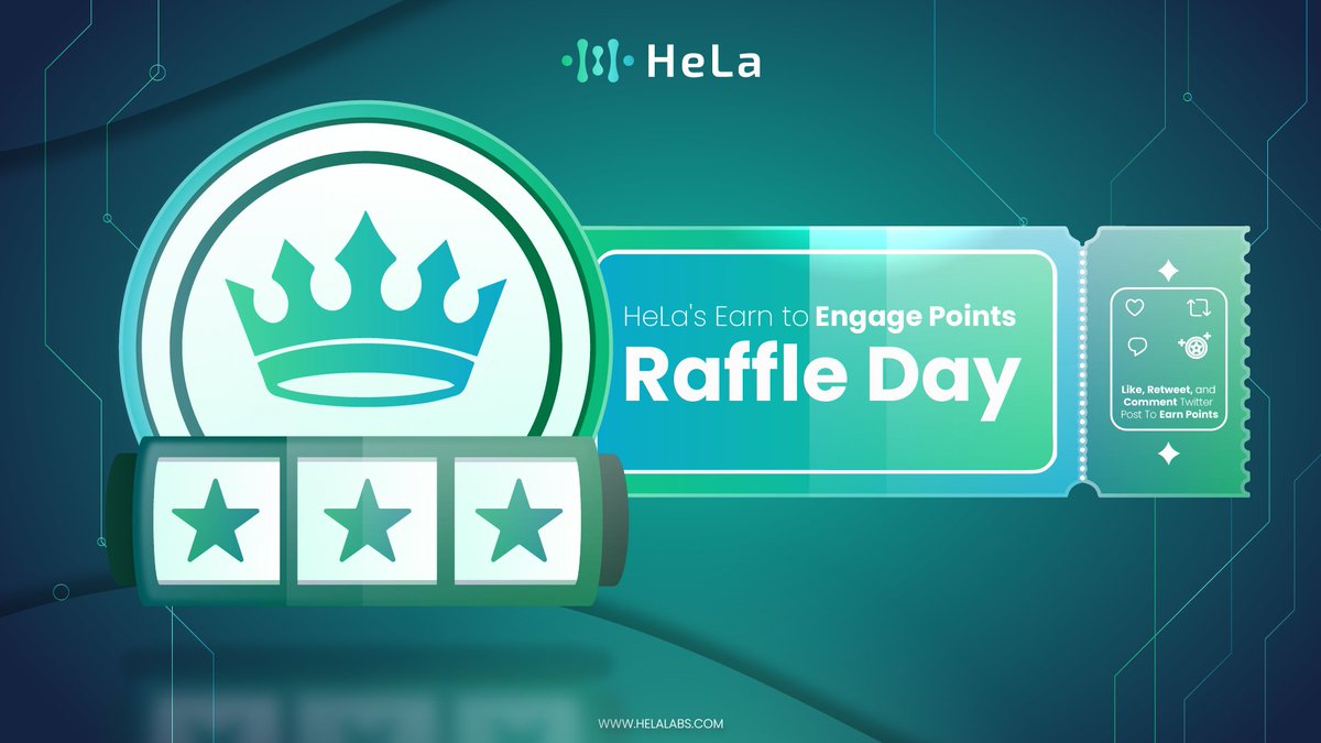 🌟HeLa Thursday Raffle🌟 🔵 10 points= 1 Raffle Entry Prize: 3 HLUSD Winners: 15 winners 🗓 Event Timeline: Starts: May 16, 2024 6:00 PM SGT Ends: May 19, 2024 6:00 PM SGT Gather your points, enter this raffle, and kickstart your chances in this new points cycle! Looking