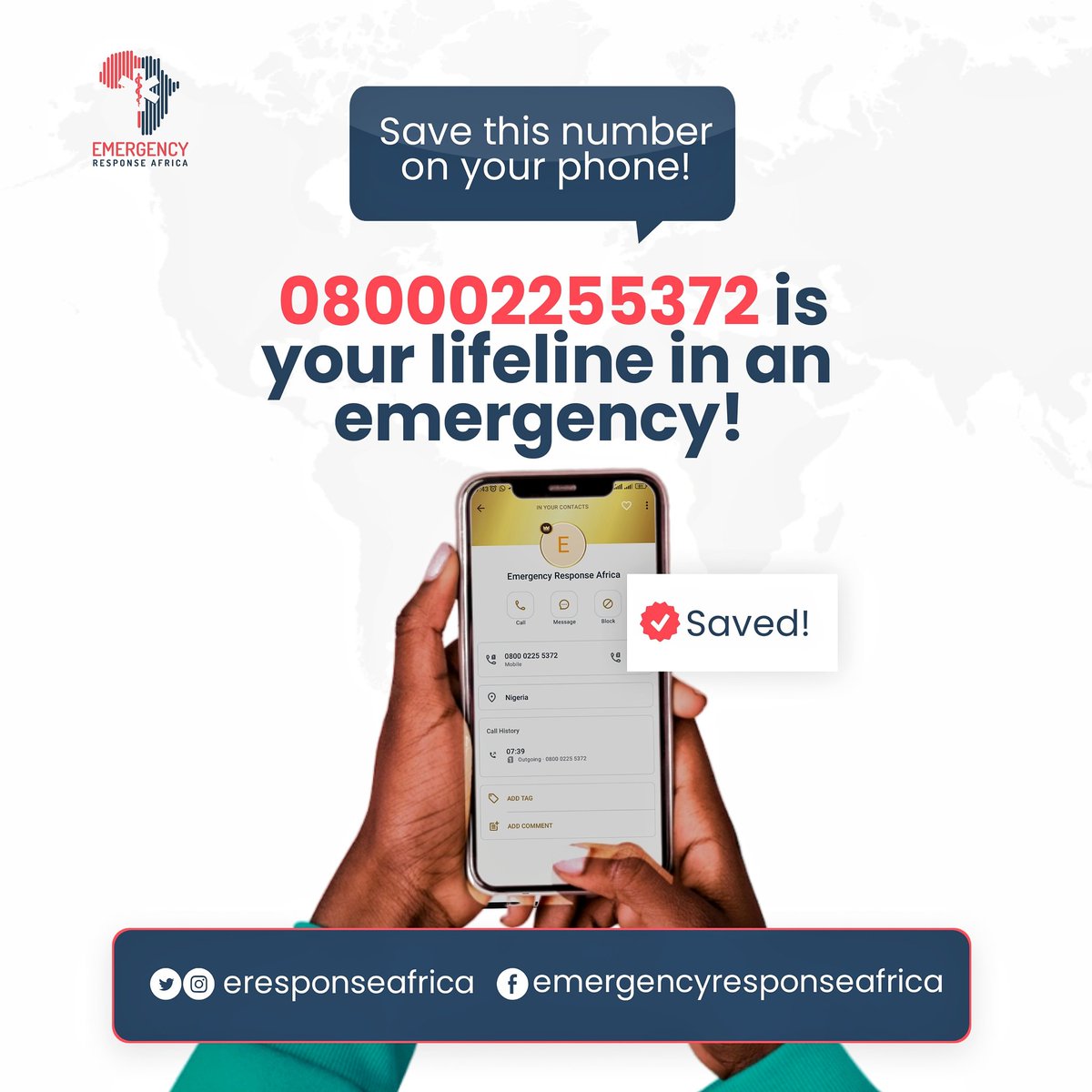 In case of an emergency, don't hesitate to call!  We're here to help you get the care you need, fast. 

#emergencynumber #emergencyresponseservices #emergencycontact #EmergencyPreparedness 

Share this post with your friends and family so they know who to call in an emergency! ➡️
