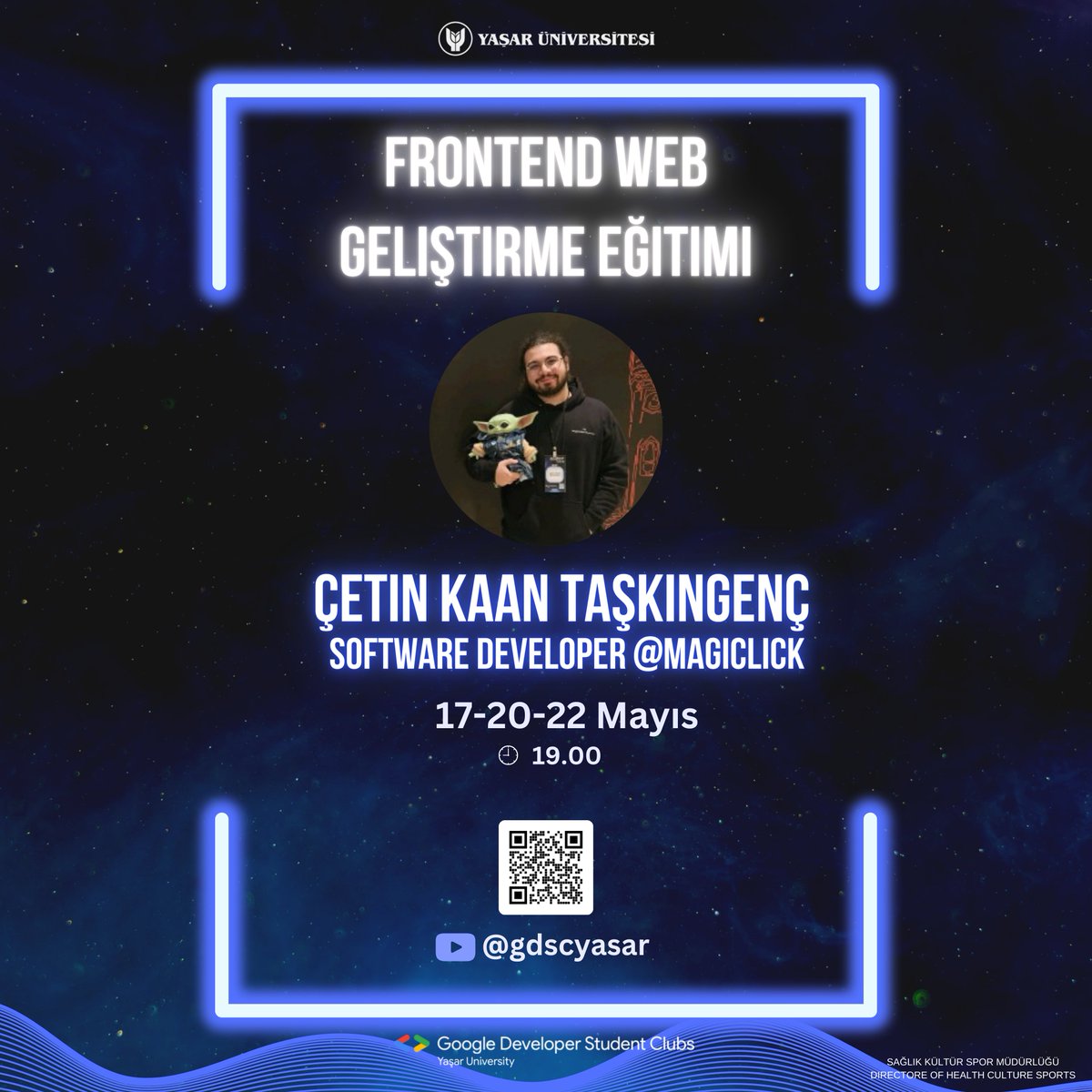 🌐 Frontend Web Eğitim Serimiz Başlıyor!🌐

Frontend Web Geliştirme Eğitimi Serimize 17 Mayıs’ta başlıyoruz!

📅 Dersler: 17-20-22 Mayıs, Saat: 19.00

🔗 Canlı Yayın Linki: youtube.com/channel/UCuRwo…

🌟 Teknolojiye ilgi duyan herkesi bekliyoruz!