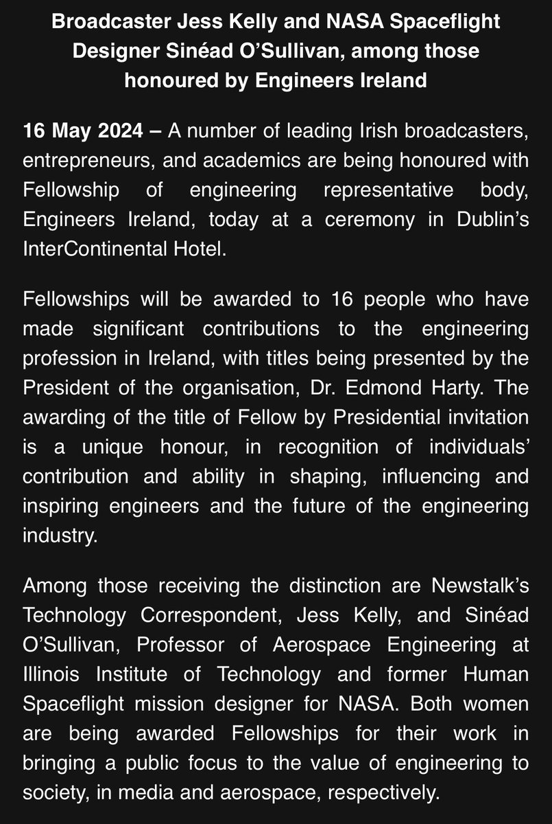 Surreal but very cool. Thanks @EngineerIreland